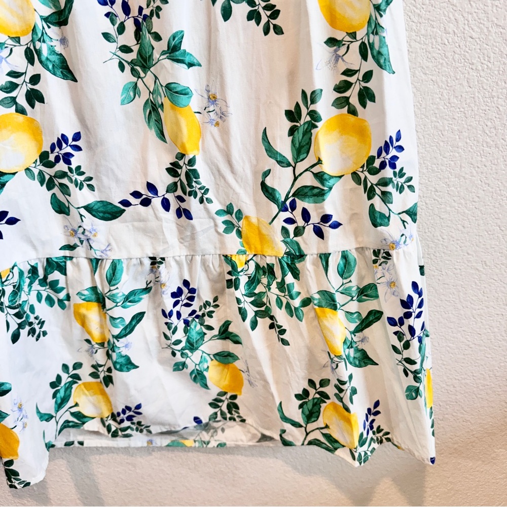 Cottagecore Lemon Chloe & Renee Midi Dress Cotton M Summer Open Back A57 NWT - Picture 6 of 11